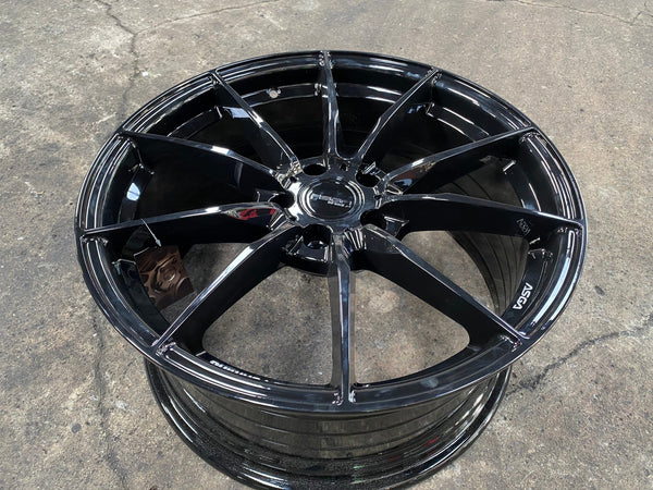 New 18X8.5 ET43 Asga ARF06 Rim (4 wheel) Gloss Black 5X100
