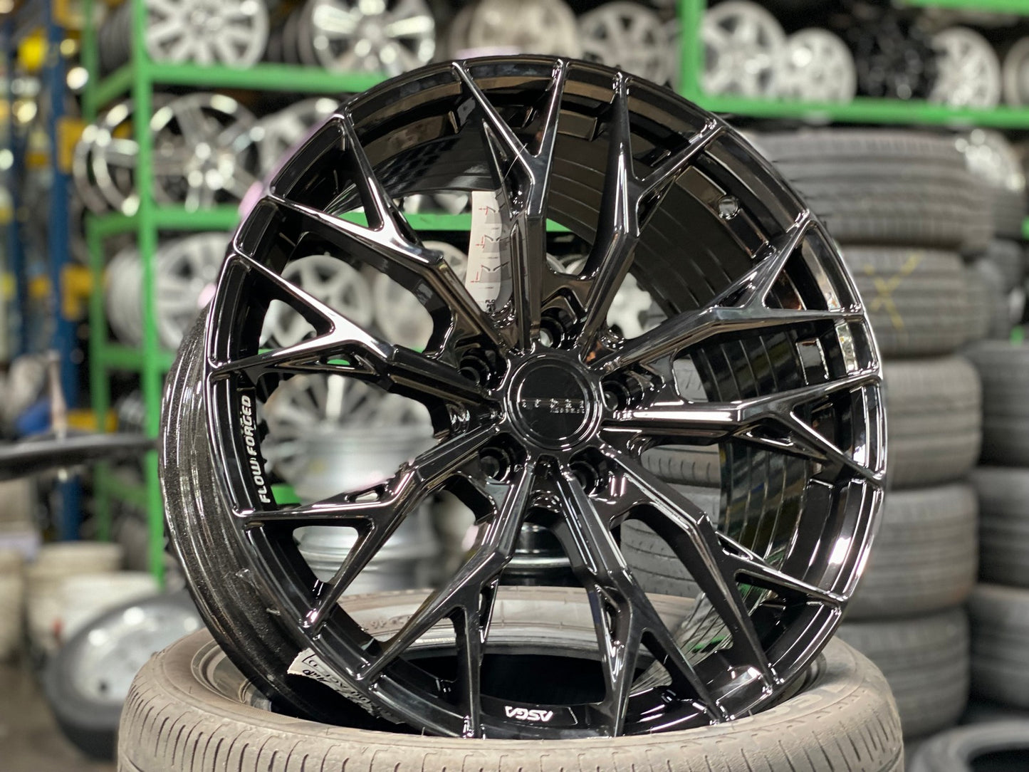 New 18X8.5 ET43 Asga ARF10 Rim (4 wheel) Gloss Black 5X108