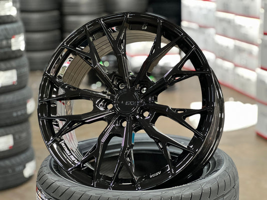 New 18X8.5 ET43 Asga ARF10 Rim (4 wheel) Gloss Black 5X114.3
