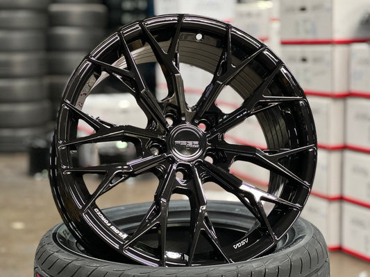NEW 18X8.5 ET43 Asga ARF10 Rim (4 wheel) Gloss Black 5X112