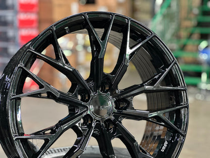New 19X8.5 ET30 Asga ARF10 Rim (4 wheel) Gloss Black 5X112