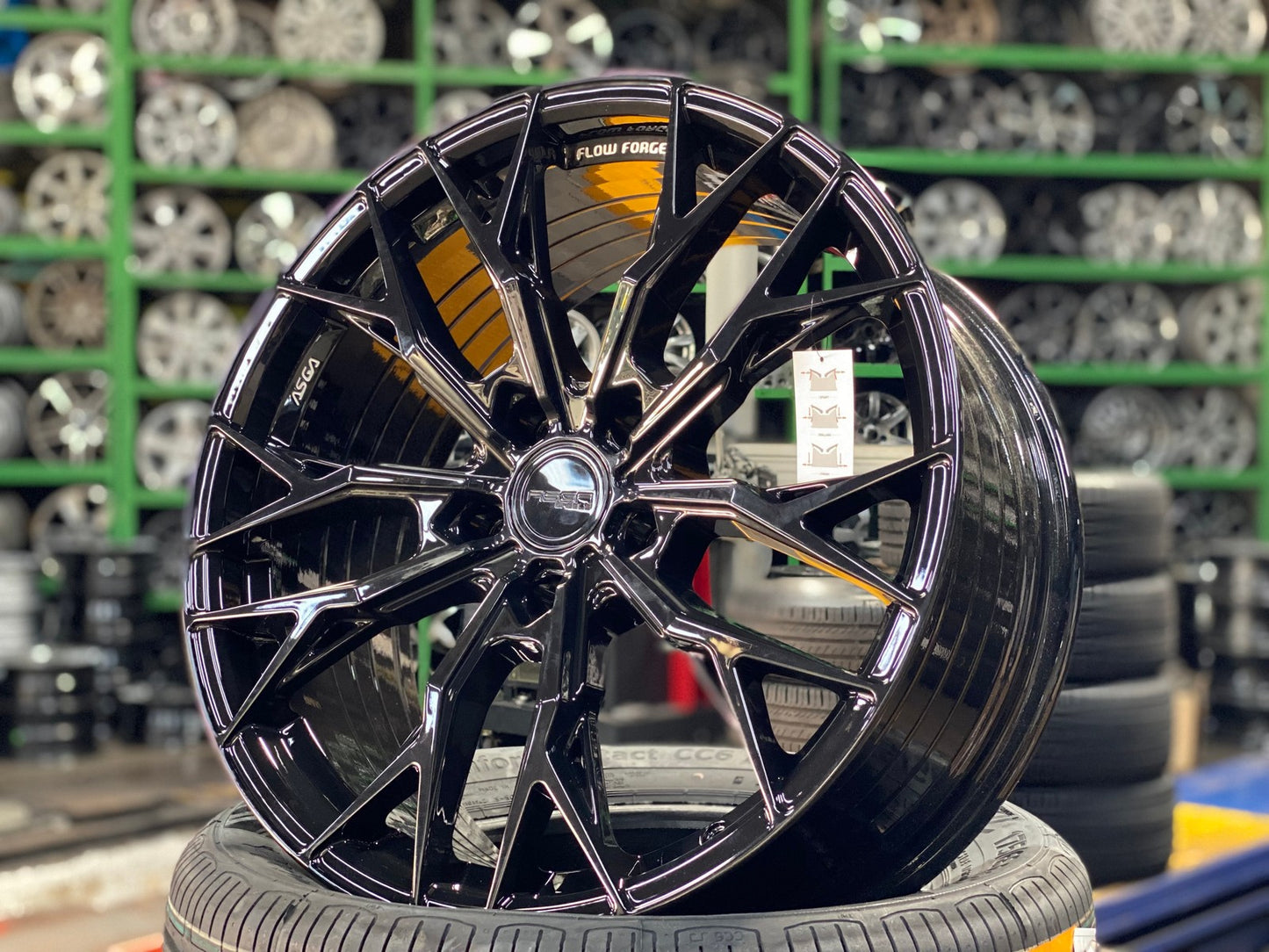 New 19X8.5 ET43 Asga ARF10 Rim (4 wheel) Gloss Black 5X112