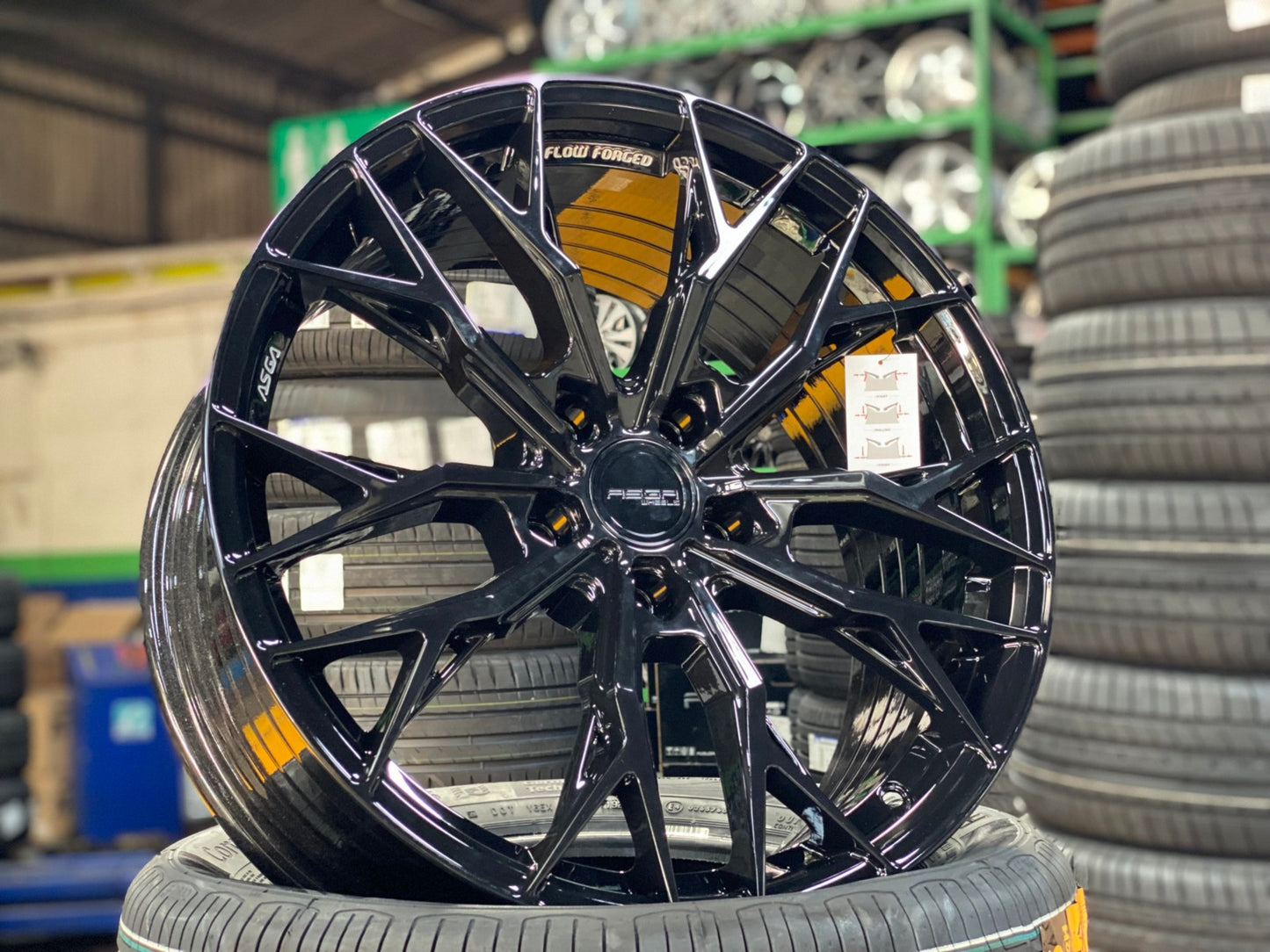 New 19X8.5 ET43 Asga ARF10 Rim (4 wheel) Gloss Black 5X112