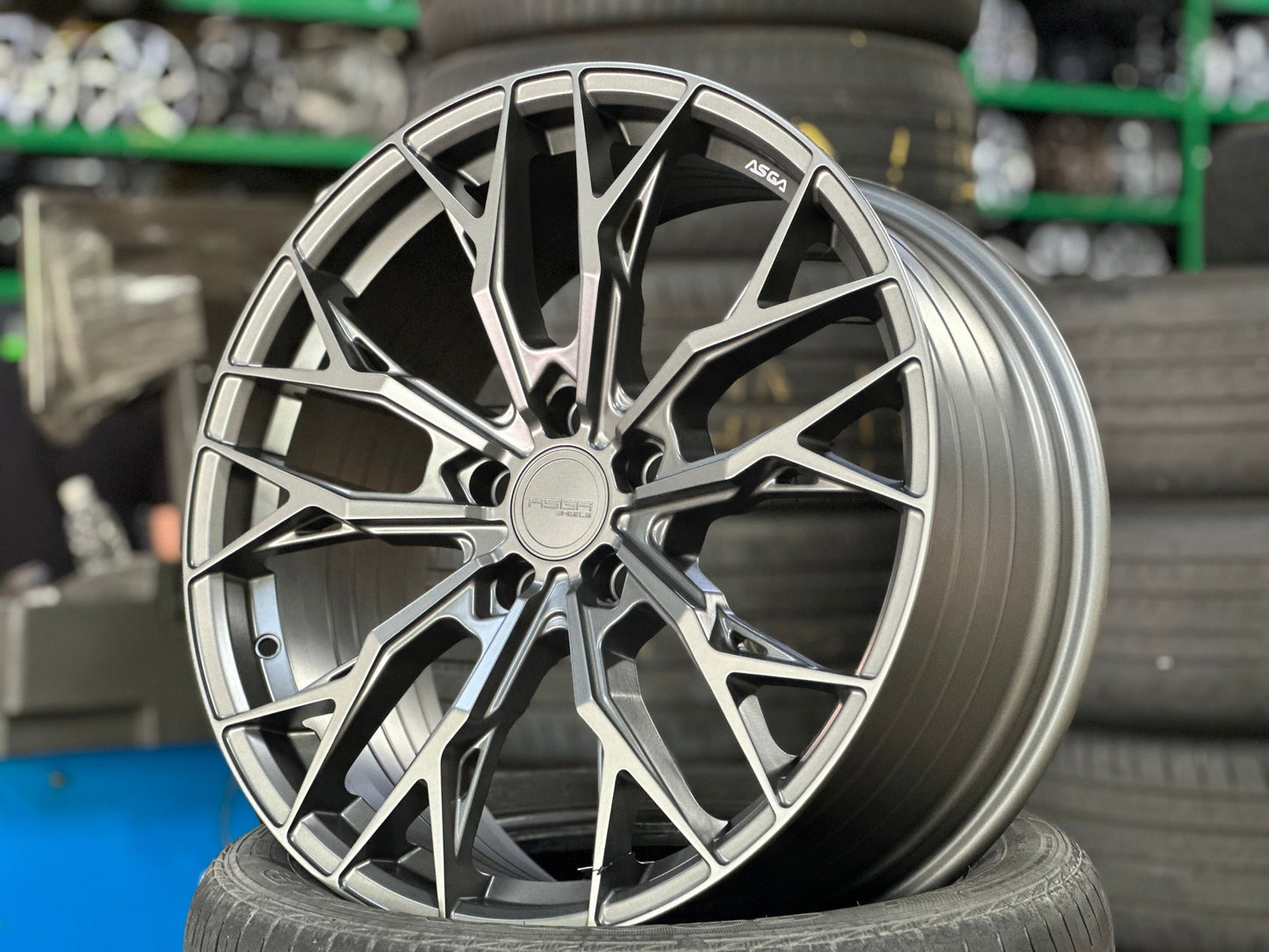 New 19X8.5 ET43 Asga ARF10 Rim (4 wheel) Matt Gunmetal 5X112