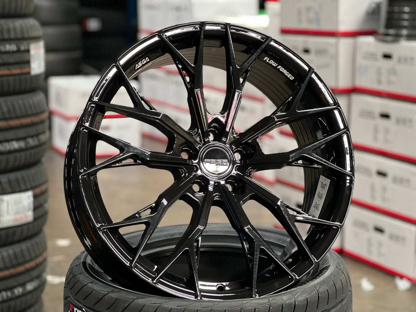New 20X8.5 ET42 Asga ARF10 Rim (4 wheel) Gloss Black 5X112