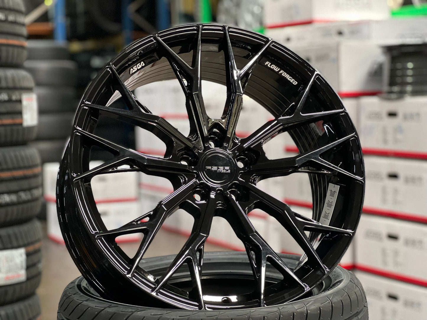 New 20X8.5 ET42 Asga ARF10 Rim (4 wheel) Gloss Black 5X112