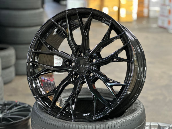 New 19X9.5 ET37 Asga ARF10 Rim (4 wheel) Gloss Black 5X112