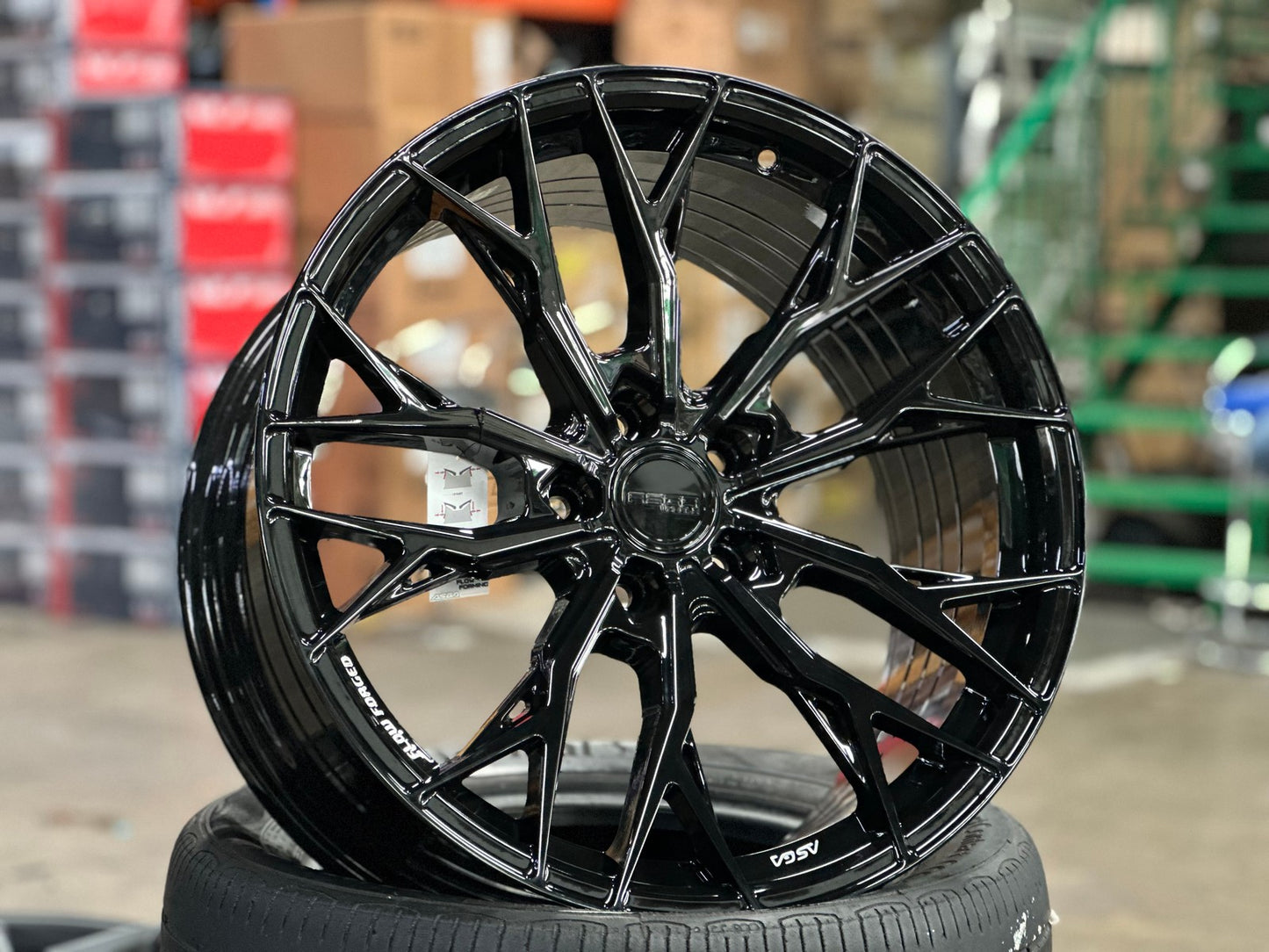 New 19X9.5 ET37 Asga ARF10 Rim (4 wheel) Gloss Black 5X112
