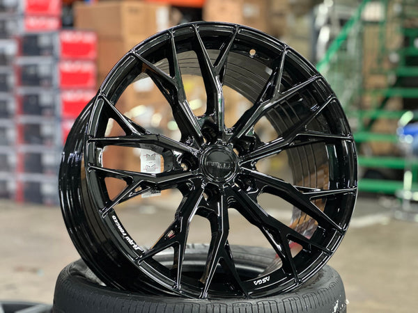 New 19X9.5 ET37 Asga ARF10 Rim (4 wheel) Gloss Black 5X112