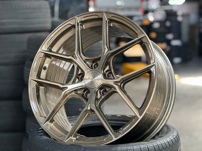 New 18X8.5 ET43 Asga ARF12 Rim (4 wheel) Gloss Bronze 5X114.3