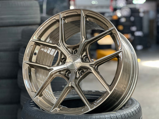 New 18X8.5 ET43 Asga ARF12 Rim (4 wheel) Gloss Bronze 5X114.3