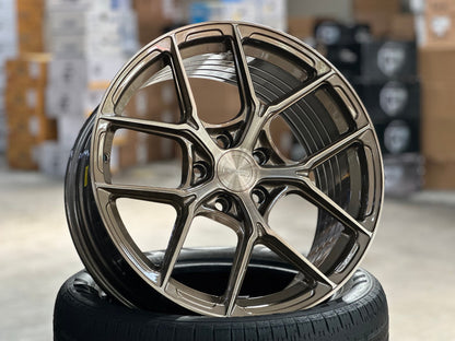 New 18X8.5 ET43 Asga ARF12 Rim (4 wheel) Gloss Bronze 5X112