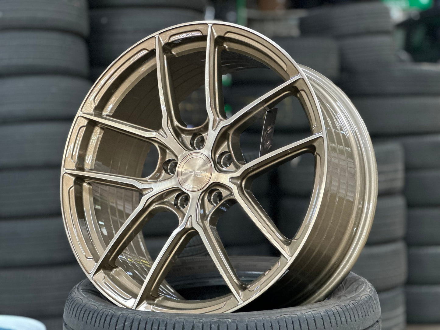 New 19X8.5 ET43 Asga ARF12 Rim (4 wheel) Gloss Bronze 5X112