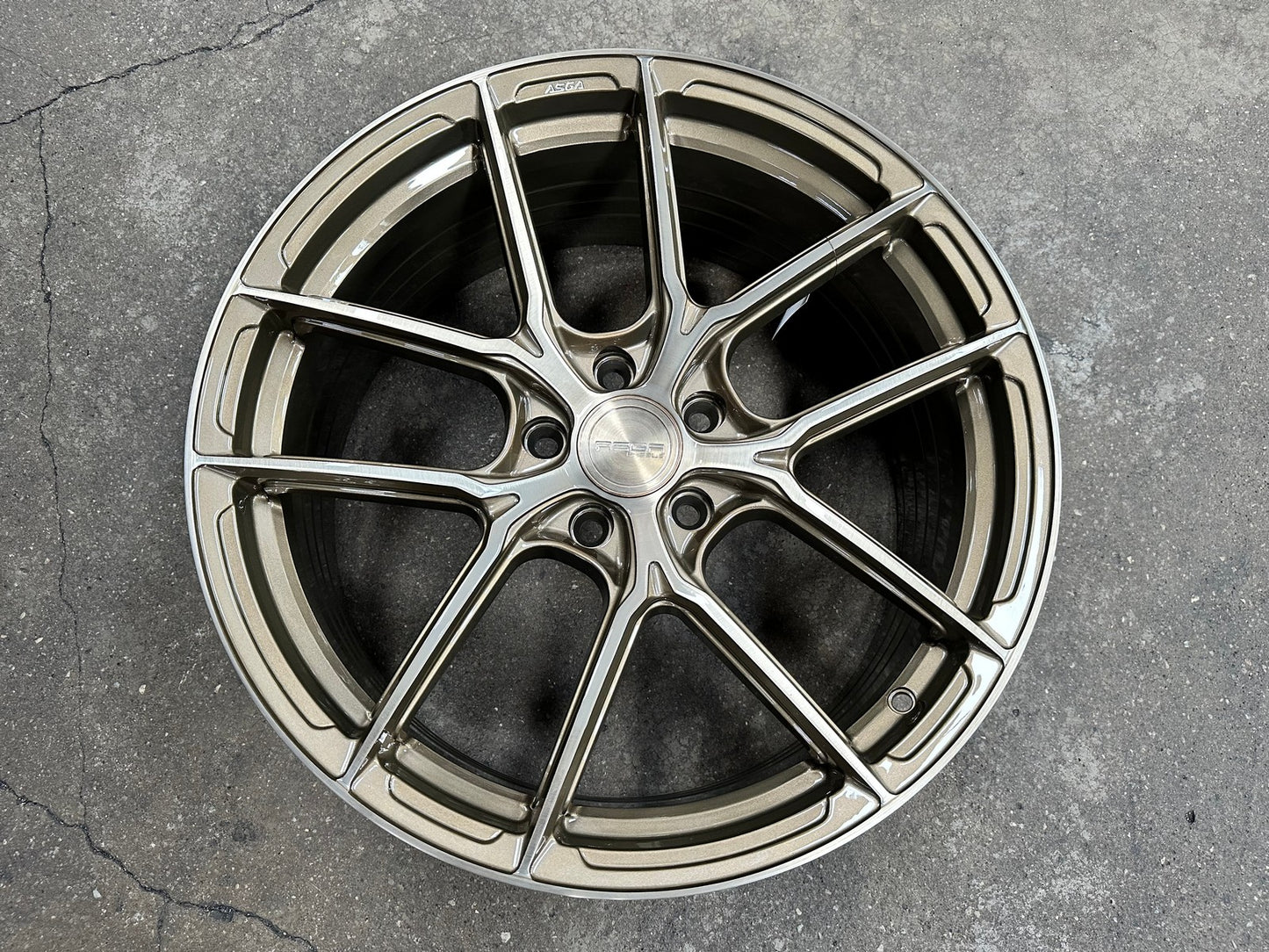 New 19X8.5 ET43 Asga ARF12 Rim (4 wheel) Gloss Bronze 5X114.3