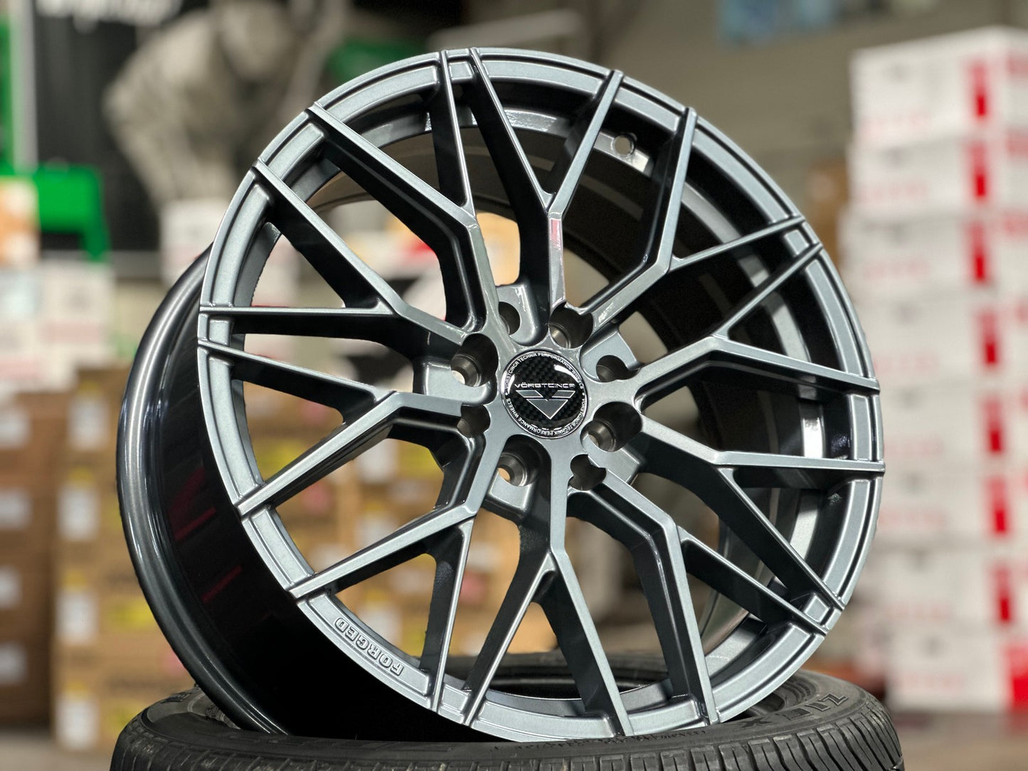 New 17X7.5 ET40 VFF107 Design Rim (4 wheel) Gloss Gunmetal 4X114.3