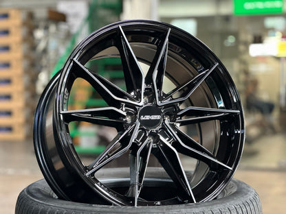 New 17X7.5 ET35 Lenso Barox Rim (4 wheel) Gloss Black 4X100