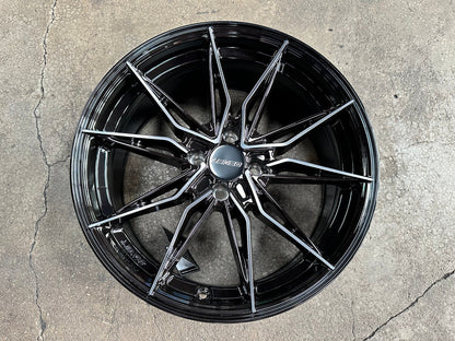 New 17X7.5 ET35 Lenso Barox Rim (4 wheel) Gloss Black 4X100