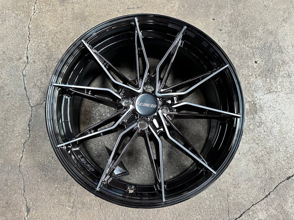 New 17X7.5 ET35 Lenso Barox Rim (4 wheel) Gloss Black 4X100