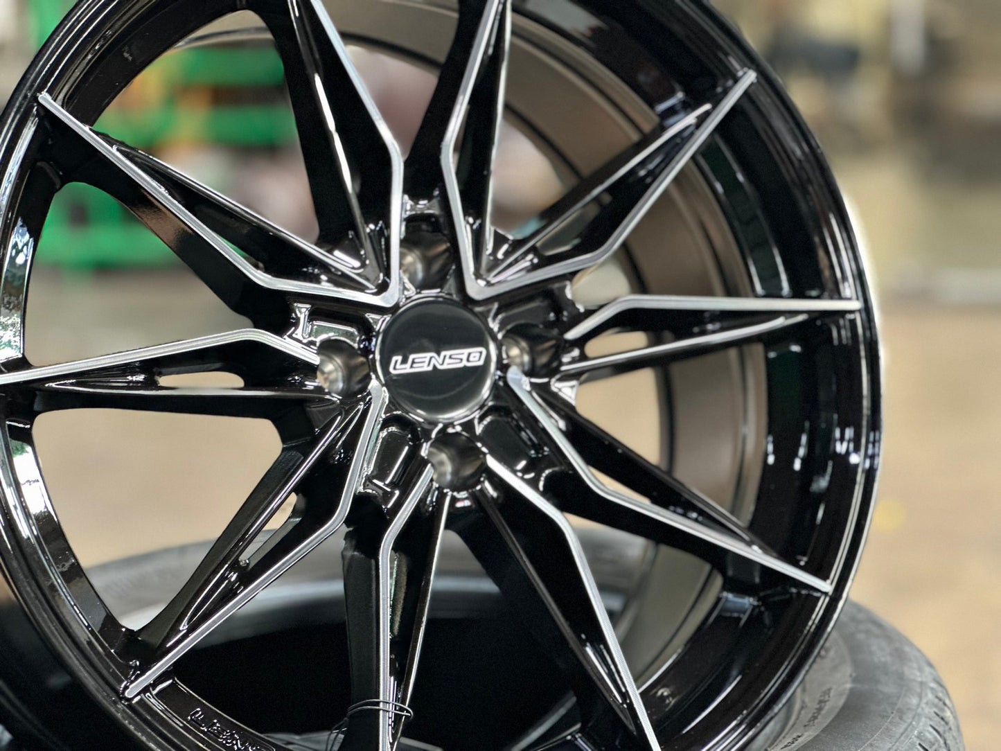 New 17X7.5 ET35 Lenso Barox Rim (4 wheel) Gloss Black 4X100