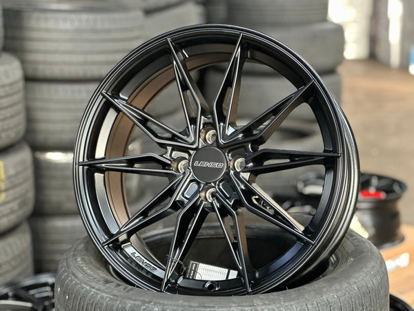 New 17X7.5 ET35 Lenso Barox Rim (4 wheel) Matt Black 4X100