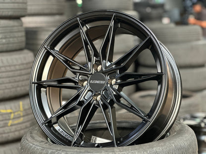 New 17X7.5 ET35 Lenso Barox Rim (4 wheel) Matt Black 4X100