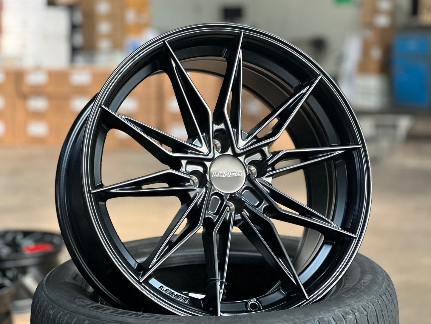 New 17X7.5 ET35 Lenso Barox Rim (4 wheel) Matt Black 4X100