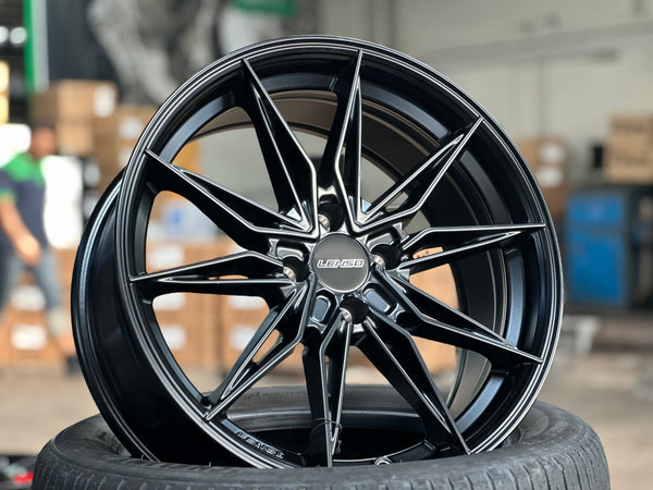 New 17X7.5 ET35 Lenso Barox Rim (4 wheel) Matt Black 4X100