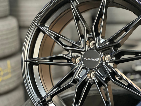 New 17X7.5 ET35 Lenso Barox Rim (4 wheel) Matt Black 4X100