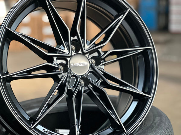 New 17X7.5 ET35 Lenso Barox Rim (4 wheel) Matt Black 4X100