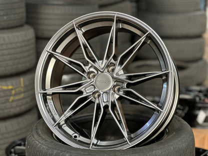 New 17X7.5 ET35 Lenso Barox Rim (4 wheel) Hyper Black 4X100