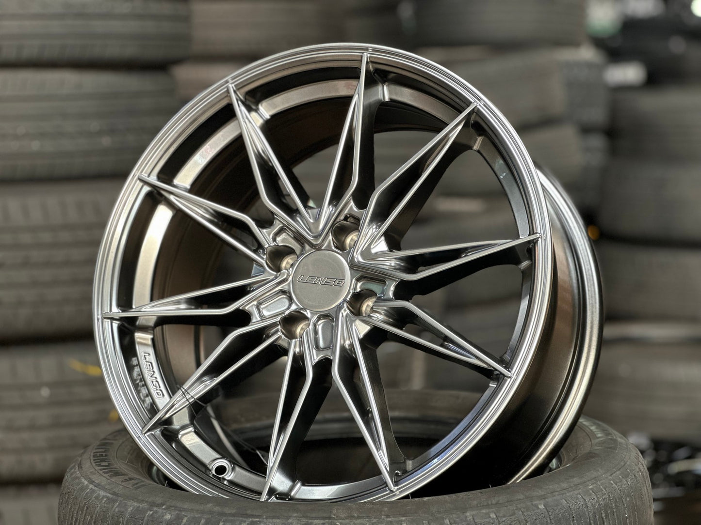 New 17X7.5 ET35 Lenso Barox Rim (4 wheel) Hyper Black 4X100