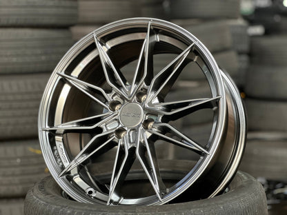 New 17X7.5 ET35 Lenso Barox Rim (4 wheel) Hyper Black 4X100