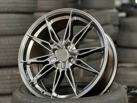 New 17X7.5 ET35 Lenso Barox Rim (4 wheel) Hyper Black 4X100