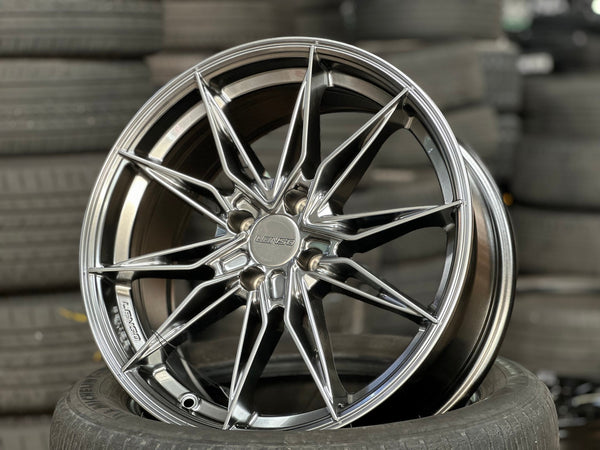 New 17X7.5 ET35 Lenso Barox Rim (4 wheel) Hyper Black 4X100