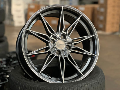 New 17X7.5 ET35 Lenso Barox Rim (4 wheel) Hyper Black 4X100