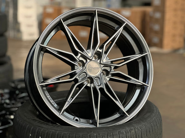 New 17X7.5 ET35 Lenso Barox Rim (4 wheel) Hyper Black 4X100