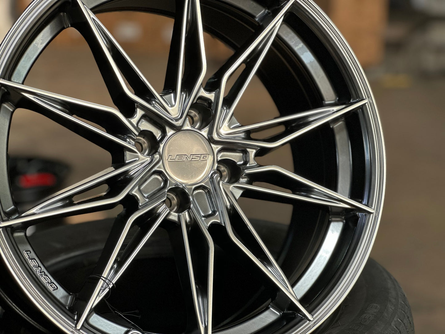 New 17X7.5 ET35 Lenso Barox Rim (4 wheel) Hyper Black 4X100