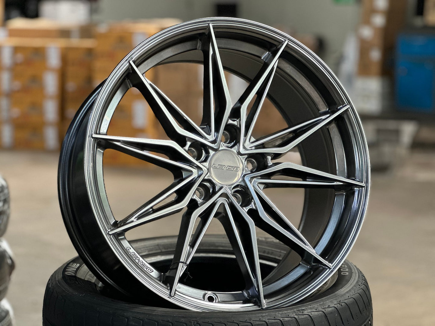 New 18X8.5 ET35 Lenso Barox Rim (4 wheel) Hyper Black 5X114.3