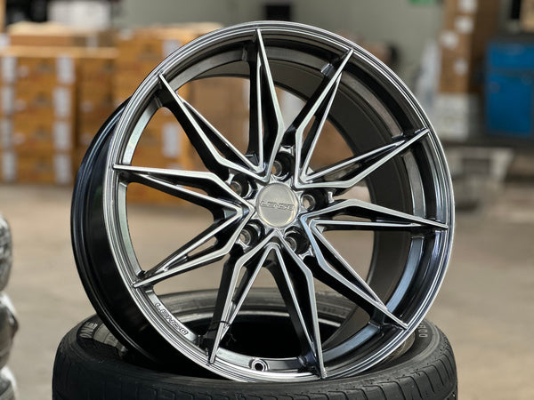New 18X8.5 ET35 Lenso Barox Rim (4 wheel) Hyper Black 5X114.3