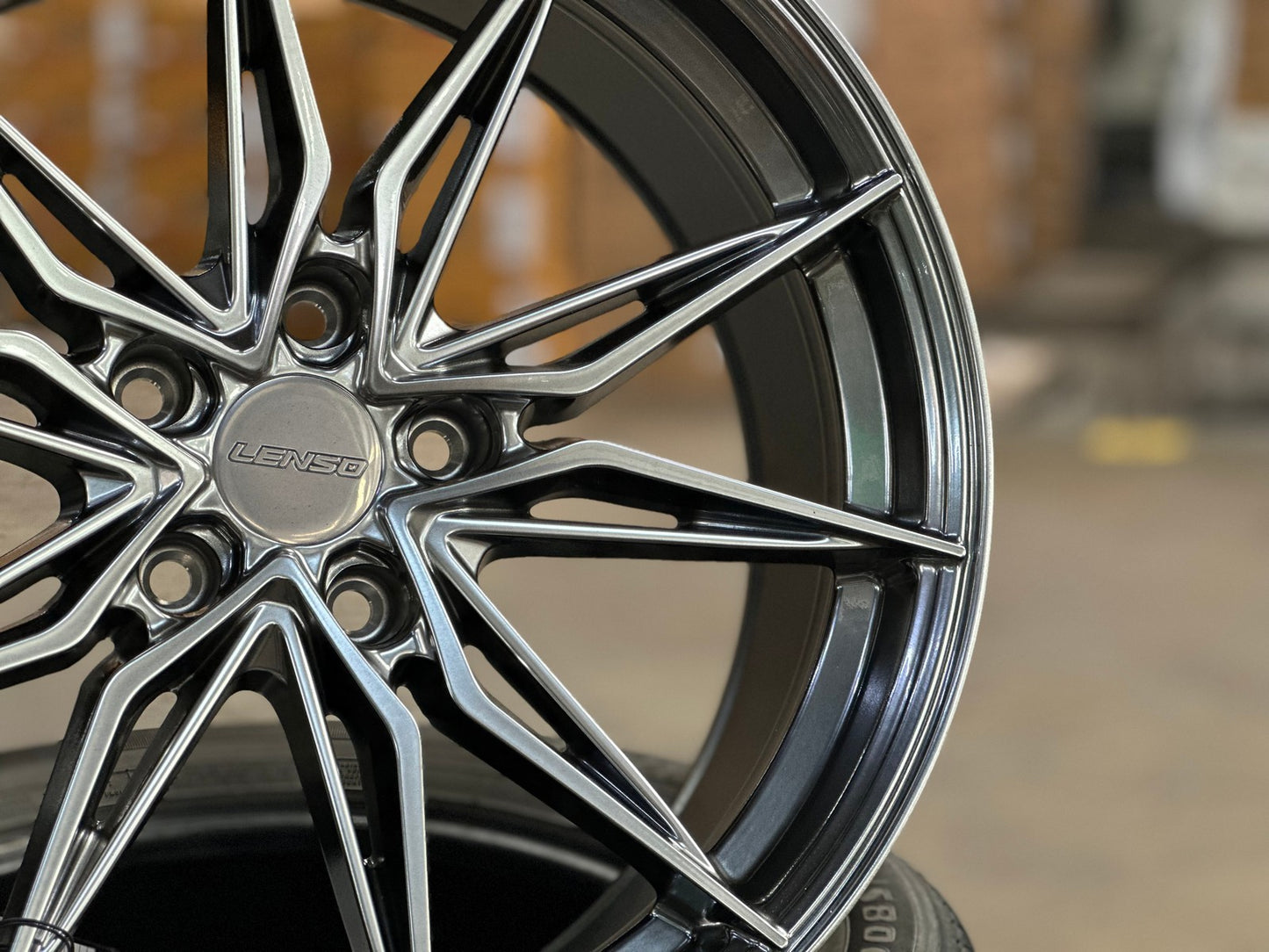 New 18X8.5 ET35 Lenso Barox Rim (4 wheel) Hyper Black 5X114.3