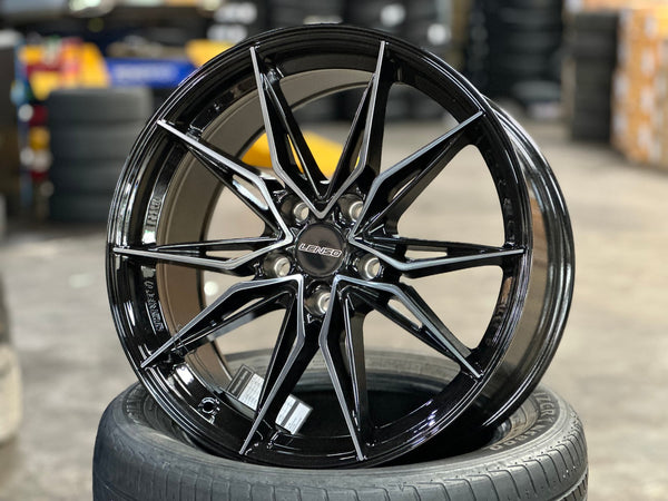 New 18X8.5 ET35 Lenso Barox Rim (4 wheel) Gloss Black 5X114.3