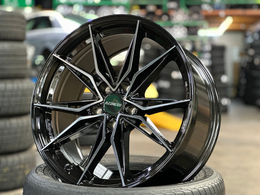 New 18X8.5 ET35 Lenso Barox Rim (4 wheel) Gloss Black 5X114.3