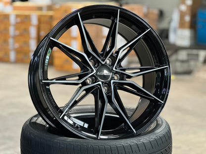 New 18X8.5 ET35 Lenso Barox Rim (4 wheel) Gloss Black 5X114.3