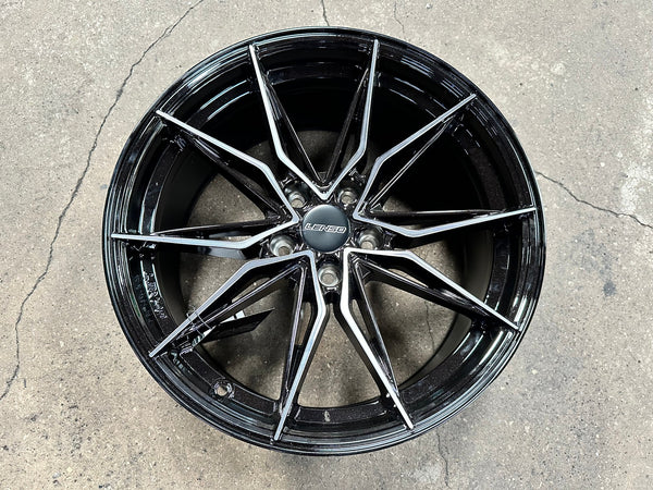 New 18X8.5 ET35 Lenso Barox Rim (4 wheel) Gloss Black 5X114.3