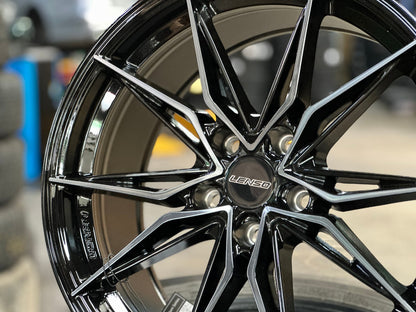 New 18X8.5 ET35 Lenso Barox Rim (4 wheel) Gloss Black 5X114.3