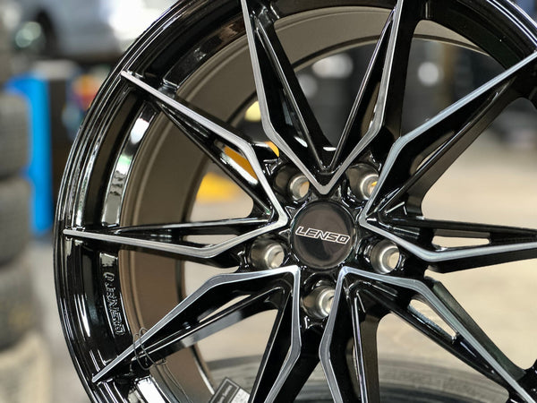 New 18X8.5 ET35 Lenso Barox Rim (4 wheel) Gloss Black 5X114.3