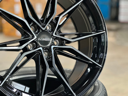 New 18X8.5 ET35 Lenso Barox Rim (4 wheel) Gloss Black 5X114.3