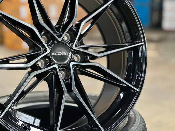 New 18X8.5 ET35 Lenso Barox Rim (4 wheel) Gloss Black 5X114.3