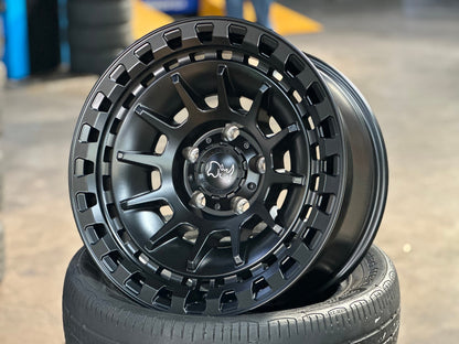 New 17X8.5 ET-10 Black Rhino Barrage Rim (5 wheel) Matt Black 5X127