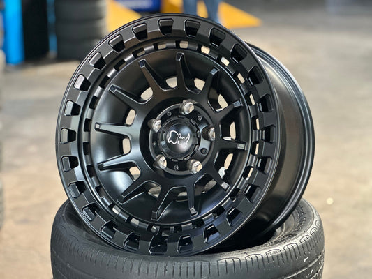 New 17X8.5 ET-10 Black Rhino Barrage Rim (5 wheel) Matt Black 5X127